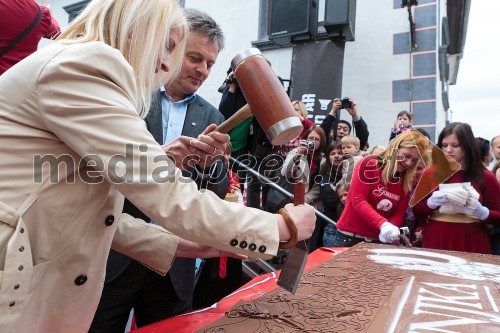 Alenka Košir; Ciril Globočnik, župan občine Radovljica