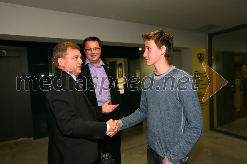 Bojan Ban, direktor NK Maribor; Peter Prevc, smučarski skakalec