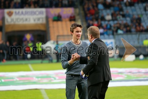 Peter Prevc, smučarski skakalec; Bojan Ban, direktor NK Maribor