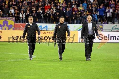 ...; Saša Gajser, pomočnik trenerja NK Maribor; Darko Milanič, trener NK Maribor