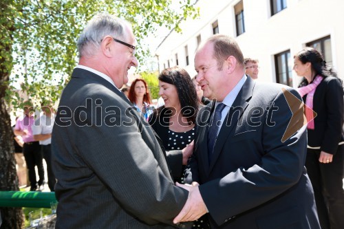 Alojz Muhič, župan občine Novo mesto; Aleš Hauc, predsednik uprave Nova KBM