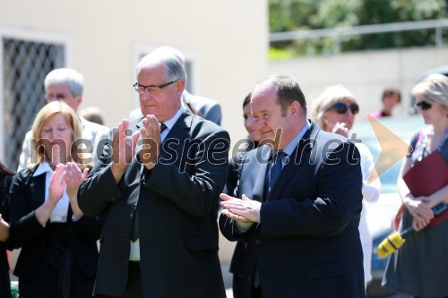 Alojz Muhič, župan občine Novo mesto; Aleš Hauc, predsednik uprave Nova KBM