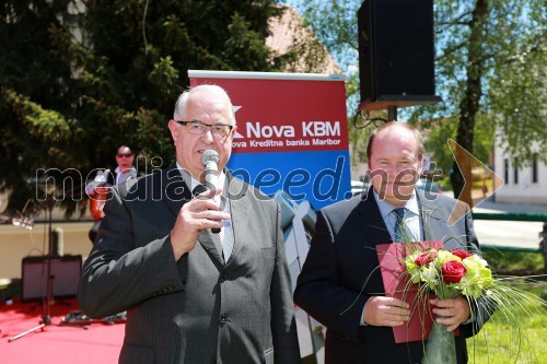 Alojz Muhič, župan občine Novo mesto; Aleš Hauc, predsednik uprave Nova KBM