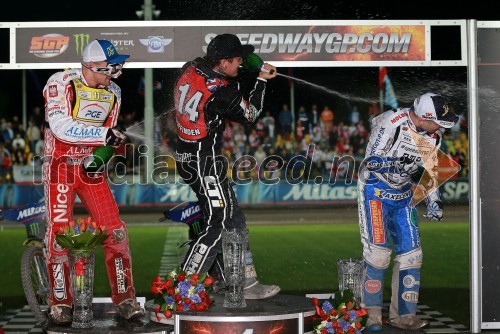 Krzysztof Kasprzak (Pol); Tai Woffinden (VB); Nicki Pedersen (Dan)