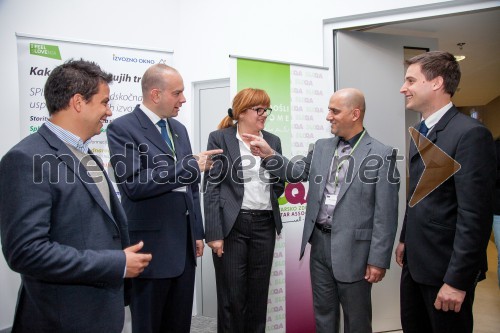 Badih J. Touma, projektni manager podjetja MZ & Partners; Boštjan Skalar, v.d. direktorja SPIRIT Slovenija; Tatjana Novak, predsednica SLOQA; Malik Al Kammaz, direktor in partner podjetja Saba & Company; Matej Skočir, predstavnik JAPTI