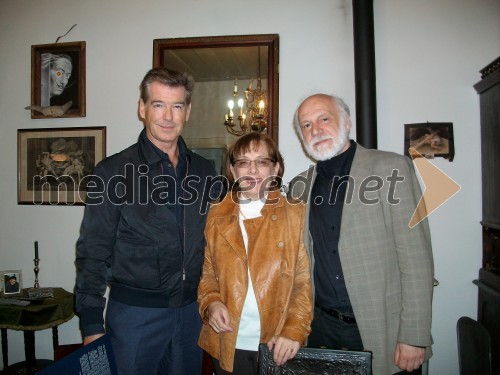 Pierce Brosnan, igralec; Jagoda Popović, akademska slikarka; Dimitrij Popović, zagrebški slikar, grafik in risar