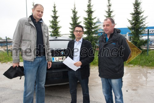 Rašo Nesterović, košarkar; Lothar Schupet, generalni direktor BMW Group Slovenija; Primož Lemež, organizator VIP Rally Geossa