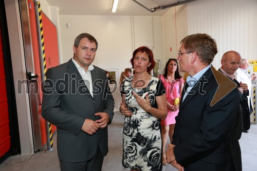 Mag. Dejan Židan, minister za kmetijstvo in okolje; Irena Kurent, direktorica PC Kruh pecivo Maribor; Janez Bojc, predsednik uprave Skupine Žito