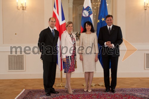 Edward, grof  Wessexa; Sophie, grofica Wessexa; Tanja Pečar; Borut Pahor, predsednik Republike Slovenije