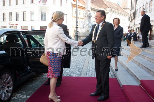 Sophie, grofica Wessexa; Zoran Jankovič, župan Mestne občine Ljubljana