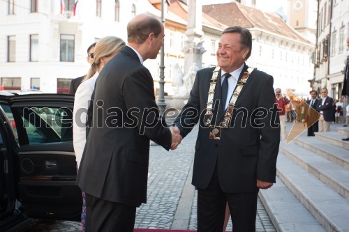 Edward, grof Wessexa; Zoran Jankovič, župan Mestne občine Ljubljana