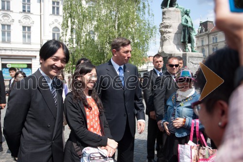 Akišino, Japonski princ; Borut Pahor, predsednik Republike Slovenije; Turisti