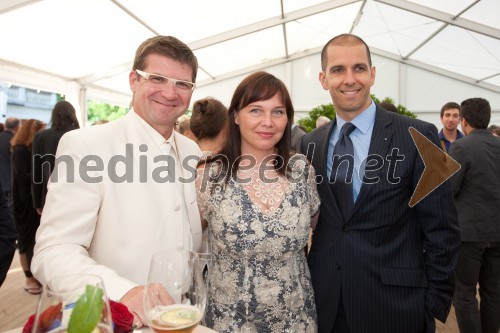 Dejan Turk, predsednik uprave Simobil; Mateja Turk; Marko Mlakar, Amrop Adria