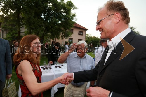 Ana Kučan, hči Milana Kučana; Milan Kučan, nekdanji predsednik RS; Janez Škrabec, direktor podjetja Riko d.o.o.