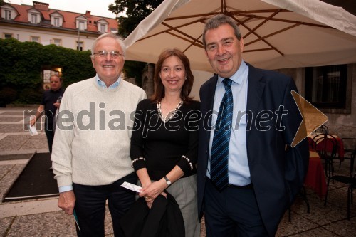 Kristijan Ukmar, nekdanji ravnatelj SNG Opera, Balet Ljubljana; Branka Strmole Ukmar; Brane Panič, namestnik direktorja Festivala Ljubljana