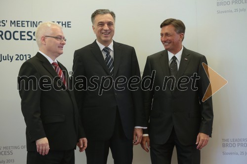 Ivo Josipović, predsednik Hrvaške; Filip Vujanović, predsednik Črne Gore; Borut Pahor, predsednik Republike Slovenije