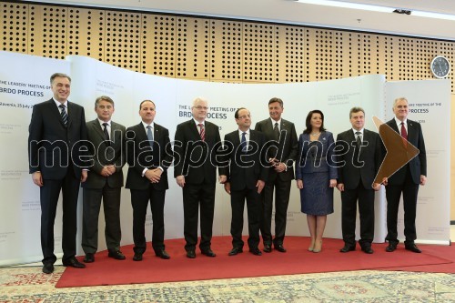 Filip Vujanović, predsednik Črne Gore; Željko Komšić, predsednik BiH; Bujar Nishani, predsednik Albanije; Ivo Josipović, predsednik Hrvaške; Francois Hollande, predsednik Francije; Borut Pahor, predsednik Republike Slovenije; Atifete Jahjaga, predsednica Kosova; Gjorge Ivanov, predsednik Makedonije; Tomislav Nikolić, predsednik Srbije