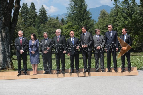 Tomislav Nikolić, predsednik Srbije; Atifete Jahjaga, predsednica Kosova; Gjorge Ivanov, predsednik Makedonije; Ivo Josipović, predsednik Hrvaške; Francois Hollande, predsednik Francije; Borut Pahor, predsednik Republike Slovenije; Željko Komšić, predsednik BiH; Filip Vujanović, predsednik Črne Gore;  Bujar Nishani, predsednik Albanije