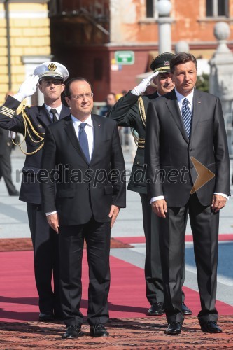 Francois Hollande, predsednik Francije; Borut Pahor, predsednik Republike Slovenije