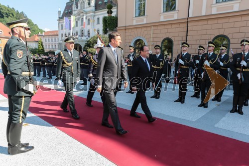 Francois Hollande, predsednik Francije; Borut Pahor, predsednik Republike Slovenije