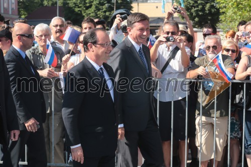 Francois Hollande, predsednik Francije; Borut Pahor, predsednik Republike Slovenije