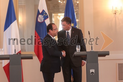 Francois Hollande, predsednik Francije; Borut Pahor, predsednik Republike Slovenije