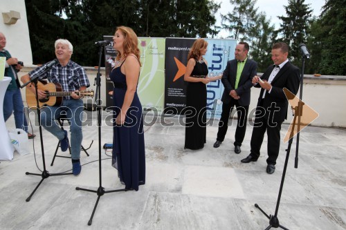 Andrej Šifrer, glasbenik; Magda Steyer, Steyer vina; mag. Norma Bale, direktorica Kultprotur; Borut Cvetko, Mediaspeed; Danilo Steyer, Steyer vina