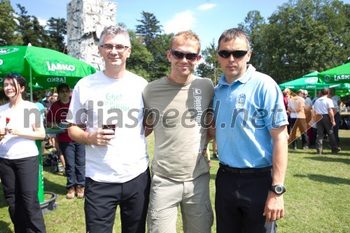 Matej Oset, član uprave družbe Pivovarna Laško; Urban Kramberger; Matej Planko, generalni sekretar Planinske zveze Slovenije