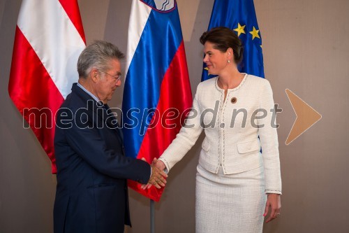 Heinz Fischer, predsednik Republike Avstrije; Alenka Bratušek, predsednica vlade Republike Slovenije