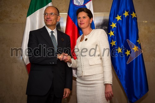 Enrico Letta, predsednik vlade Republike Italije; Alenka Bratušek, predsednica vlade Republike Slovenije