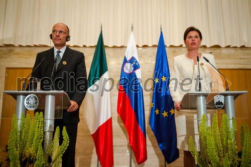 Enrico Letta, predsednik vlade Republike Italije; Alenka Bratušek, predsednica vlade Republike Slovenije