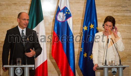 Enrico Letta, predsednik vlade Republike Italije; Alenka Bratušek, predsednica vlade Republike Slovenije