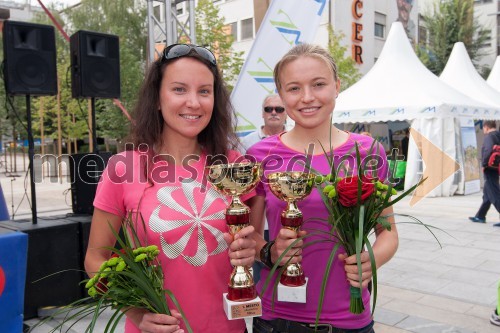 Mojca Grandovec, 1. mesto v teku na 10km; Tina Čačilo, 2. mesto v teku na 10km