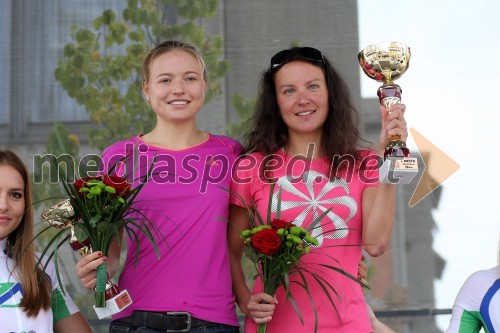 Tina Čačilo, 2. mesto v teku na 10km; Mojca Grandovec, 1. mesto v teku na 10km