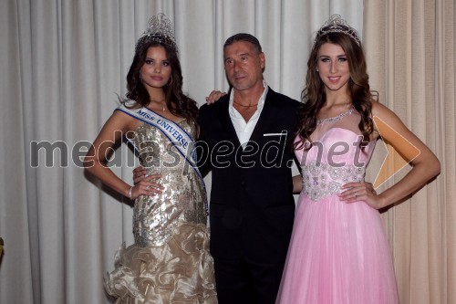 Melita Fabečić, Miss Universe Hrvaške 2013; GOran Karan, pevec; Eva Jagodič, Miss Unvierse Slovenija 2011