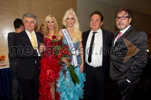 Vladimir Kraljevič.; Kaly Kolonič, piarovka; NIna Đurđević, Miss Universe 2013; Zoran Žgaljardič, lepotni kirurg; Gimmi Baldinini, oblikovalec čevljev