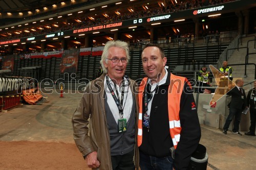 Anders Michanek, nekdanji svetovni prvak v speedwayu; Borut Cvetko, mediaspeed