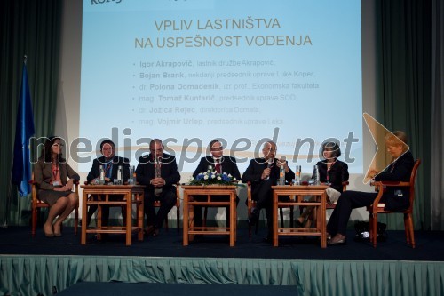 prof. dr. Polona Domadenik, Ekonomska fakulteta Univerze v Ljubljani; mag. Tomaž Kuntarič, predsednik uprave SOD; Vojmir Urlep, predsednik uprave družbe Lek; Bojan Brank, Abena; Igor Akrapovič, lastnik družbe Akrapovič; dr. Jožica Rejec, Domel; Cvetka Selšek, predsednica upravnega odbora SKB