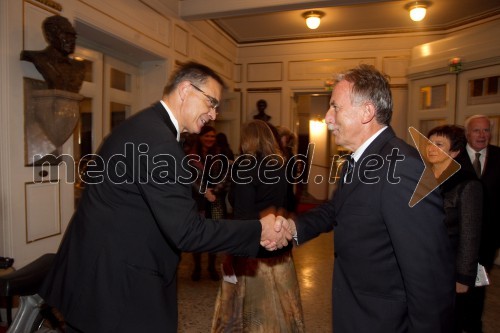 Igor Samobor, direktor Drame; dr. France Arhar, direktor Združenja bank Slovenije, predsednik nadzornega sveta NLB