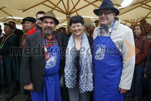 Alojz Jenuš - Slavek, outar in brač iz Malečnika; Irena Polak Fištravec; dr. Andrej Fištravec, župan MOM