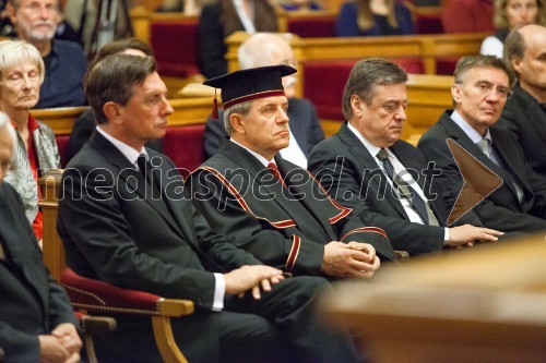 Borut Pahor, predsednik Republike Slovenije; prof. dr. Ivan Svetlik, rektor Univerze v Ljubljani; Zoran Jankovič, župan Mestne občine Ljubljana