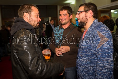 Jernej Kobal, režiser; Jože Volk, lektor SLG Celje; Nikola Zavišić, režiser