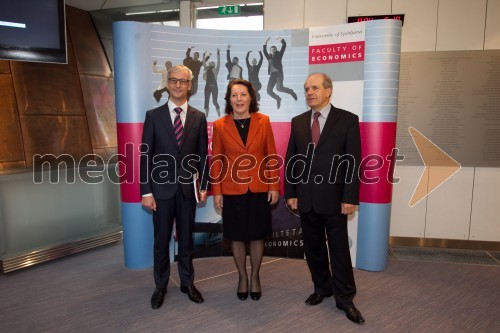 Dr. Jernej Pikalo, minister za izobraževanje, znanost in šport; Helena Kamnar, Urad predsednika RS; prof. dr. Ivan Svetlik, rektor Univerze v Ljubljani