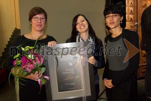 Dr. Aleksandra Berberih Slana, direktorica Muzeja narodne osvoboditve Maribor;  Marjetka Božičko; Tanja Roženbergar, predsednica ICOM Slovenija