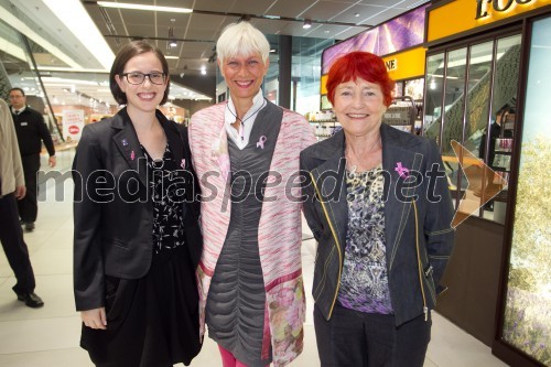 Tanja Španič, vodja sekcije mladih pri Europa Donna; Barbra Drnač, novinarka; Mojca Senčar, Europa Donna