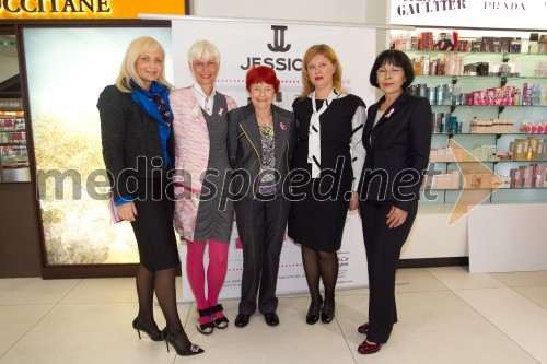 Jerneja Jager, direktorica Modiane; Barbra Drnač, novinarka; Mojca Senčar, Europa Donna; Katja 
Mihelič, direktorica blagovnice Maxi; Slavica Bizjan, Bizjan & Co