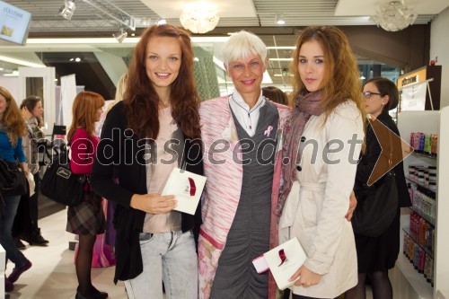 Jana Koteska, manekenka; Barbra Drnač, novinarka; Eva Ahačevčič, manekenka