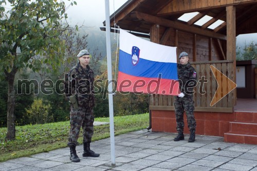 Športniki na usposabljanju v vojašnici Boštjana Kekca