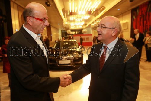 Heinz Slesak, generalni direktor Porsche Slovenija d.o.o.; Mitja Rotovnik, direktor Cankarjevega doma