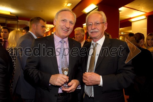 Otmar Zorn, guverner Rotary distrikta 1910; Zlatko Šetinc, glavni in odgovorni urednik Nedeljskega dnevnika